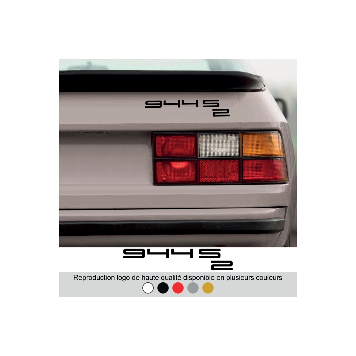 Sticker - logo Porsche 944s2 - 5 couleurs - Haute résistance