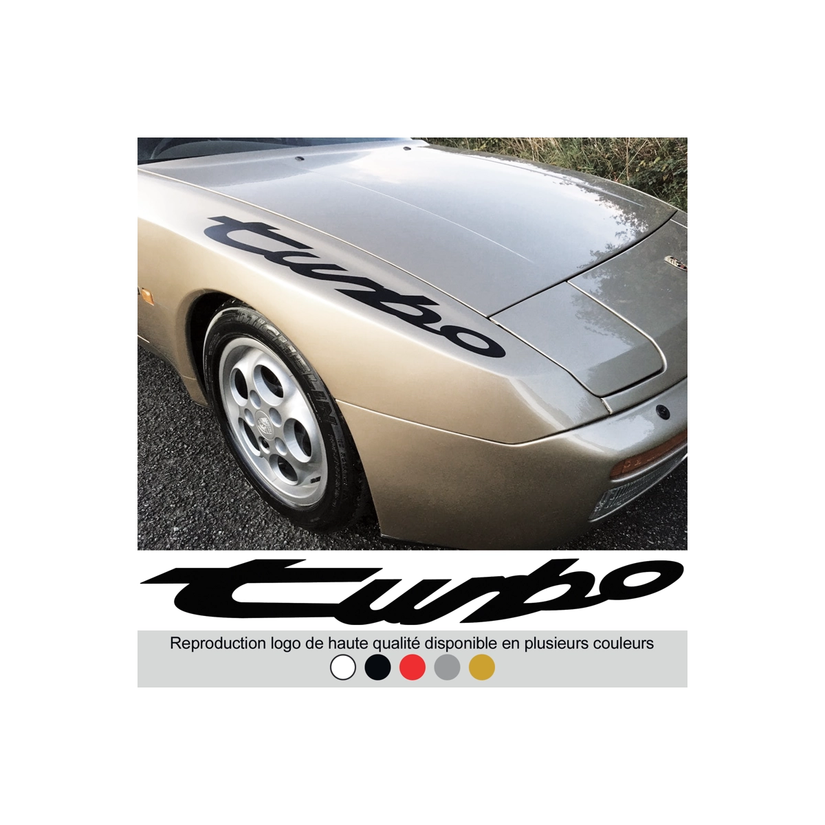 Logo d'aile Turbo pour Porsche 944 - 6 couleurs - Haute résistance