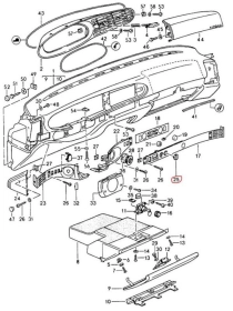 Calandre pour tableau de bord Porsche 944 968 | Couvercle de rosace pour capteur