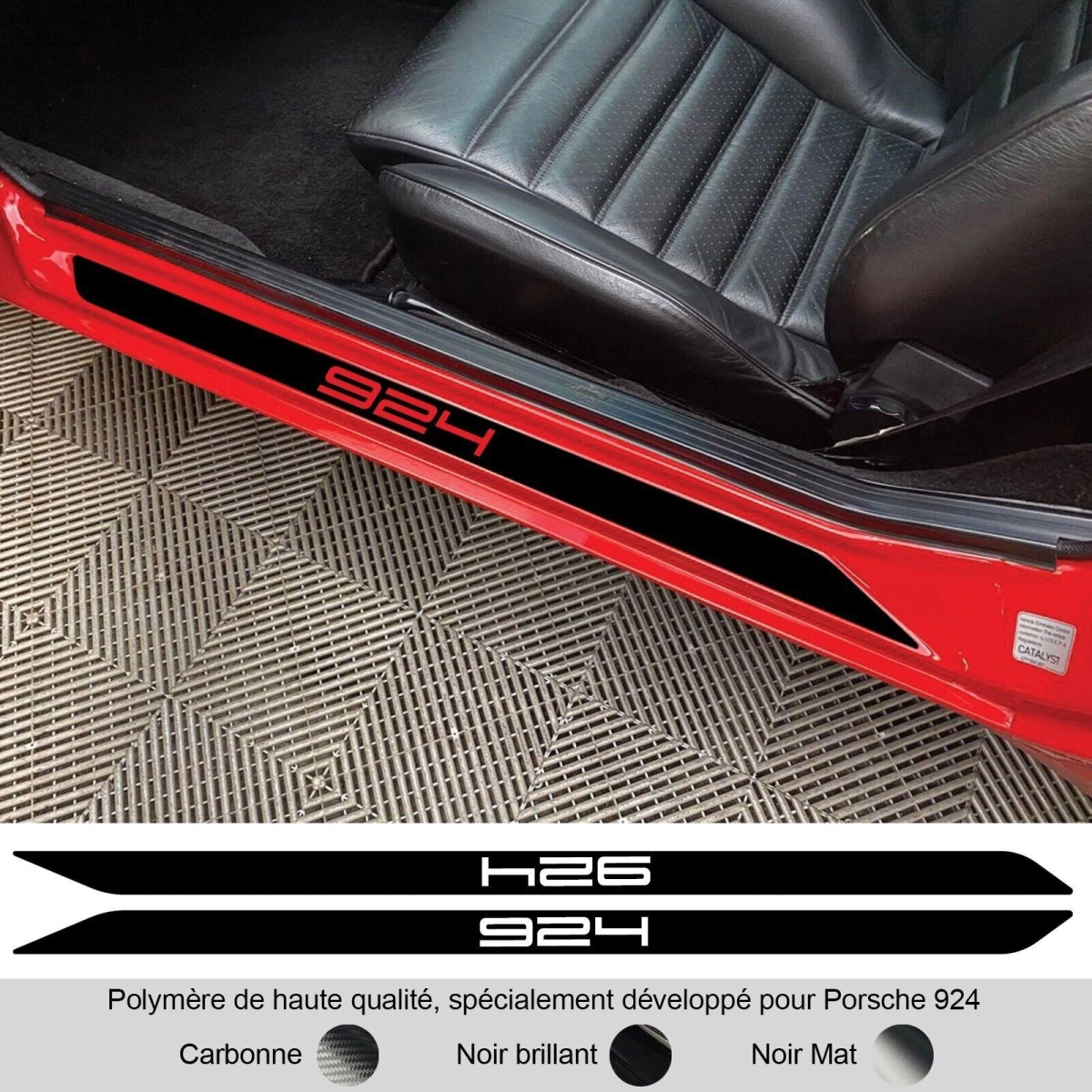 Sticker "924" Porsche 924 – Vinyl Door Sills – 3 Colors – Pair