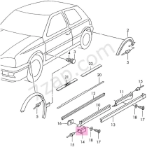 Kit Réparation Couvre-Joint pour VW Golf MK3 / Jetta -4 Pièces - Gauche & Droite