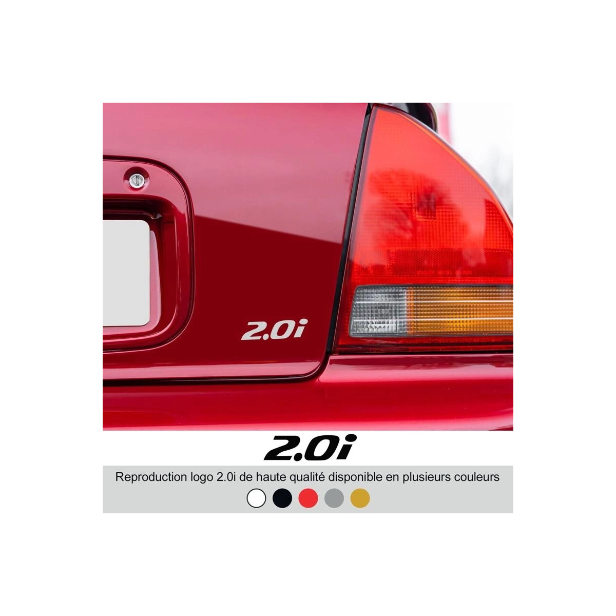 Sticker - logo 2.0i pour Honda Prelude - 5 couleurs - Haute résistance