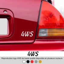 Sticker - logo 4ws pour Honda Prelude - 5 couleurs - Haute résistance