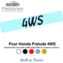 Sticker - logo 4ws pour Honda Prelude - 5 couleurs - Haute résistance