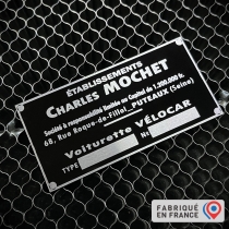 Plaque Constructeur Mochet Vélocar AV1950 - Reproduction Aluminium