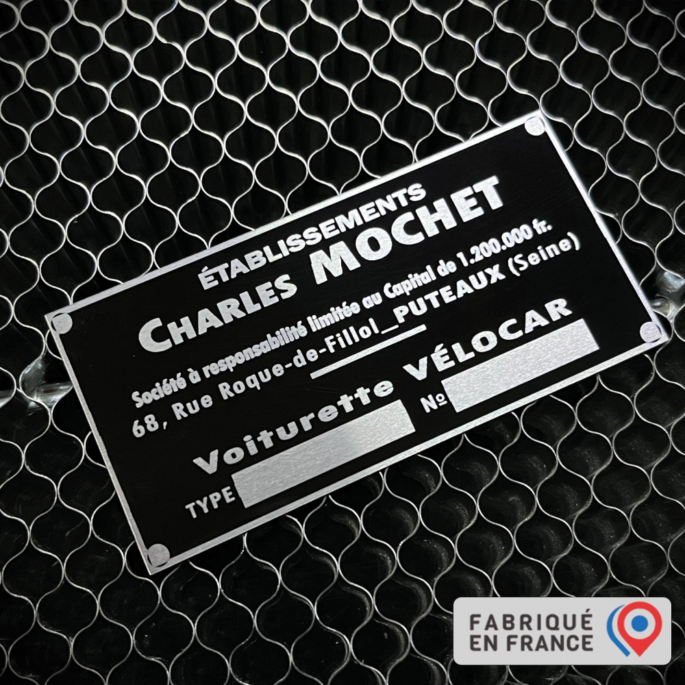 Targa Costruttore Mochet Vélocar – Replica Pre-1950 Targa Costruttore Mochet Vélocar – Replica Pre-1950