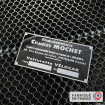 Plaque Constructeur Mochet Vélocar AV1950 - Reproduction Aluminium