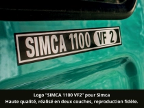 Sticker - logo Simca 1100 VF2 - Reproduction - Haute résistance