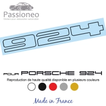 Sticker - logo Porsche 924 contour - 5 couleurs - Haute résistance