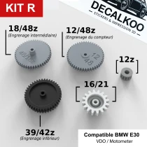 Kit completo engranajes contador BMW E30 VDO MotoMeter km/h – Kit R
