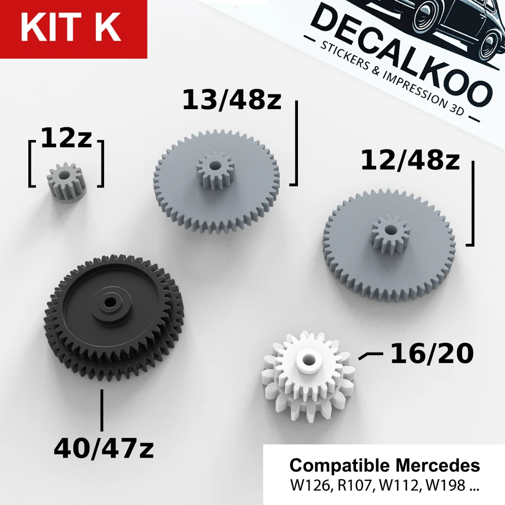 Kit K – Ingranaggi Contachilometri Mercedes W126 R107 W112 W198 (VDO & Motometer)
