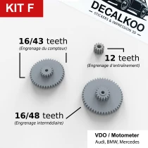 Kit F – Tacho Zahnräder für AUDI, BMW E30, MERCEDES | VDO & Motometer