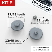 Kit E – Engrenages pour Compteur AUDI, BMW E30, MERCEDES | VDO & Motometer