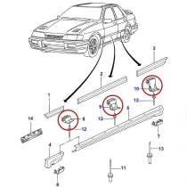 Kit de Clips de Fixation de Bas de Caisse pour Ford Sierra Sapphire RS Cosworth